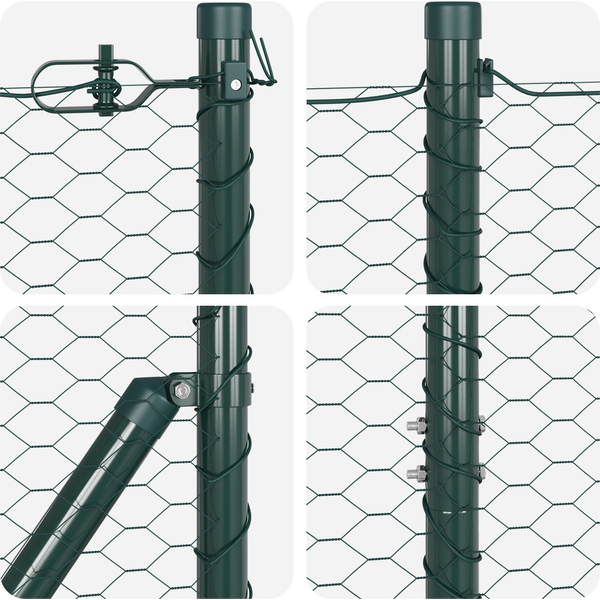 Kerítés oszlopokkal Zöld 1.2 x 10 m PVC-bevonatos acél