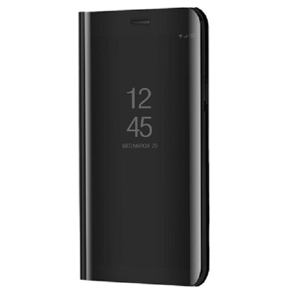 Apple iPhone 15 Pro Max, Oldalra nyíló tok, hívás mutatóval, Smart View Cover, fekete (utángyártott) (138918)