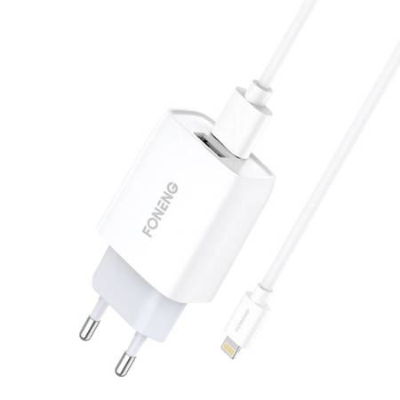 Мрежово зарядно Foneng EU30, USB + USB Lightning