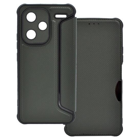 Gigapack Xiaomi Redmi Note 13 Pro Plus 5G karbon mintás fliptok sötétzöld (GP-154002) (GP-154002)