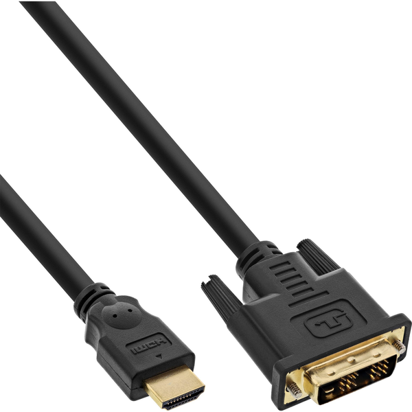 InLine 17663P adaptér na video kábel 3 m HDMI DVI-D Čierna