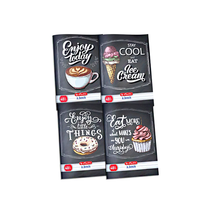 Herlitz Desszert mintás 40 lapos A5 négyzetrácsos füzet - Többféle (9544263)