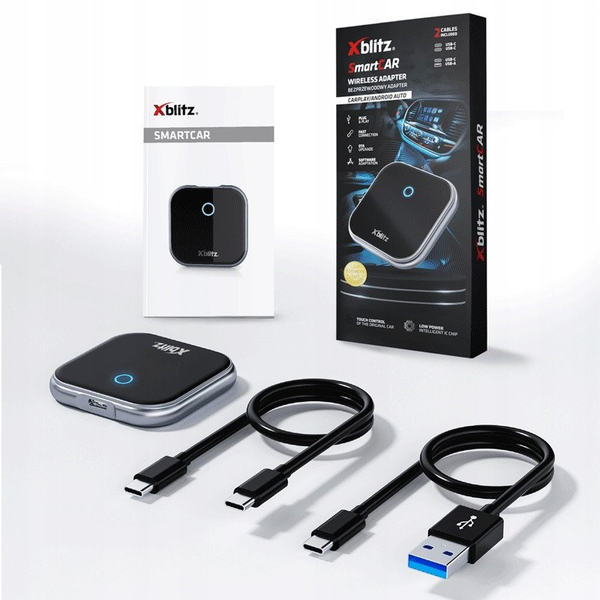 Adaptér do auta Xblitz SmartCAR Bluetooth s kabely USB-C a USB-A