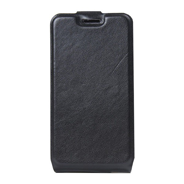 Tok álló, bőr hatású (FLIP, lefelé nyíló, szilikon tartó) FEKETE [Vodafone Smart 7 mini (VFD300)] (5996457643905)