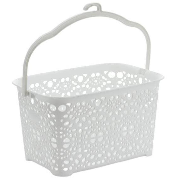 Mega Plast MONAKO csipesztartó kosár, 13×23,5×15,5 cm, fehér (MAT26432)