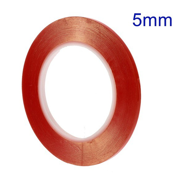 Ragasztó szalag, kétoldalas, plexi ablakhoz / érintőpanelhez (260°C hőálló, 5 mm széles, 33 m) (5996457478682)