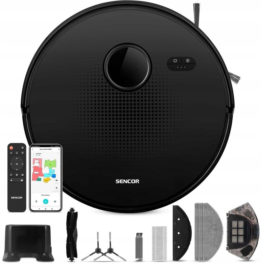 Sencor SRV 9020BK Robotporszívó felmosó funkcióval 40W Fekete (41020897)