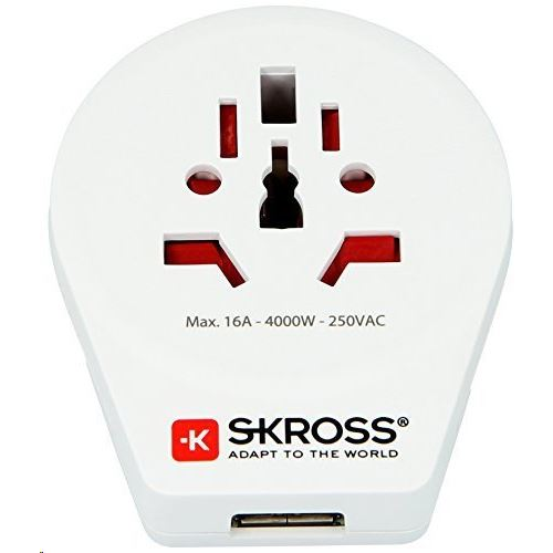 SKROSS World to Europe utazó adapter (SKR-WORLDTOEUUSB) (SKR-WORLDTOEUUSB)