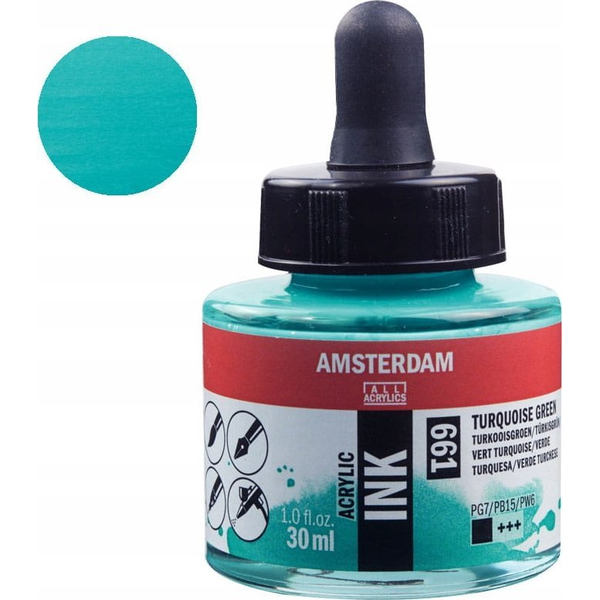 Artequipment Amsterdam Acrylic Ink Bottle Turquoise Green 661
