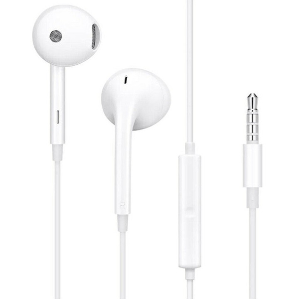 Oppo MH135 слушалки с кабел, 3,5 мм жак, микрофон, бял цвят