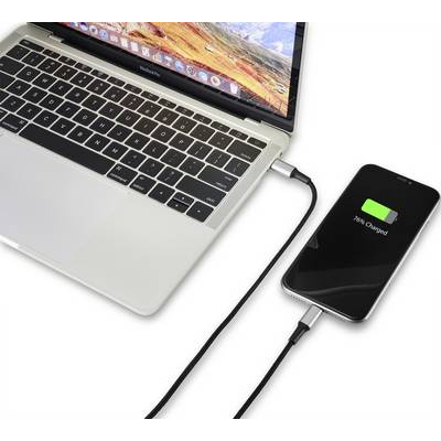 Renkforce USB-C, Apple lightning Csatlakozókábel [1x USB 2.0 dugó, C típus - 1x Apple Dock dugó Lightning] 2.00 m Újrahasznosított anyagból készült (RF-4995188) (RF-4995188)
