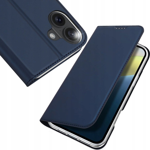 Puzdro s klapkou Dux Ducis pre Apple iPhone 16 Plus, modré