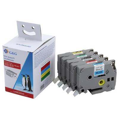 G&G 5er-Pack Schriftband für Brother TZe-2/4/5/6/731 12 mm