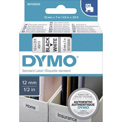 DYMO feliratozószalag D1, 12mm, fehér/fekete, S0720530 (S0720530)