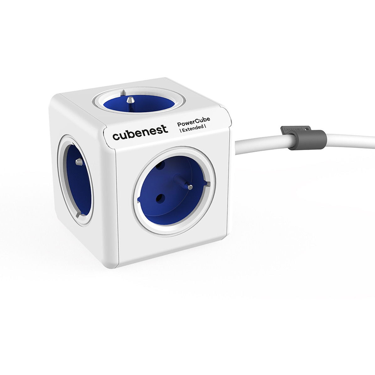 Cubenest Powercube Extended elosztó 5x aljzat 1.5m fehér-kék (6974699971252) (6974699971252)