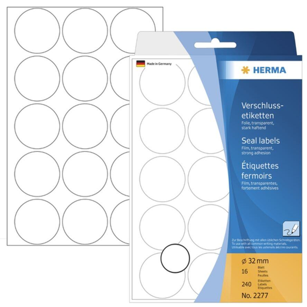 HERMA Verschlussetik. transp. 32 mm extrem haftend 240 St.