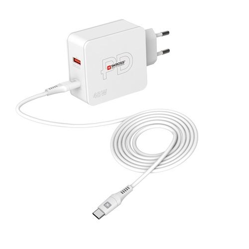 SKROSS USB-C, USB-A hálózati töltő 48W és USB-C töltőkábel (SKKT000148WPDEUCCN) (SKKT000148WPDEUCCN)