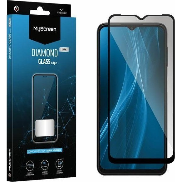 MyScreen DIAMOND GLASS EDGE képernyővédő üveg (2.5D, full glue, 0.33mm, 9H) FEKETE Xiaomi Redmi A2 Plus / Redmi A2 / Redmi A1 (MD7664TG DEFG BLACK / MD7285TG)