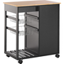 Beliani Wózek kuchenny 2 szuflady czarny BOVES