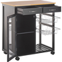 Beliani Wózek kuchenny 2 szuflady czarny BOVES
