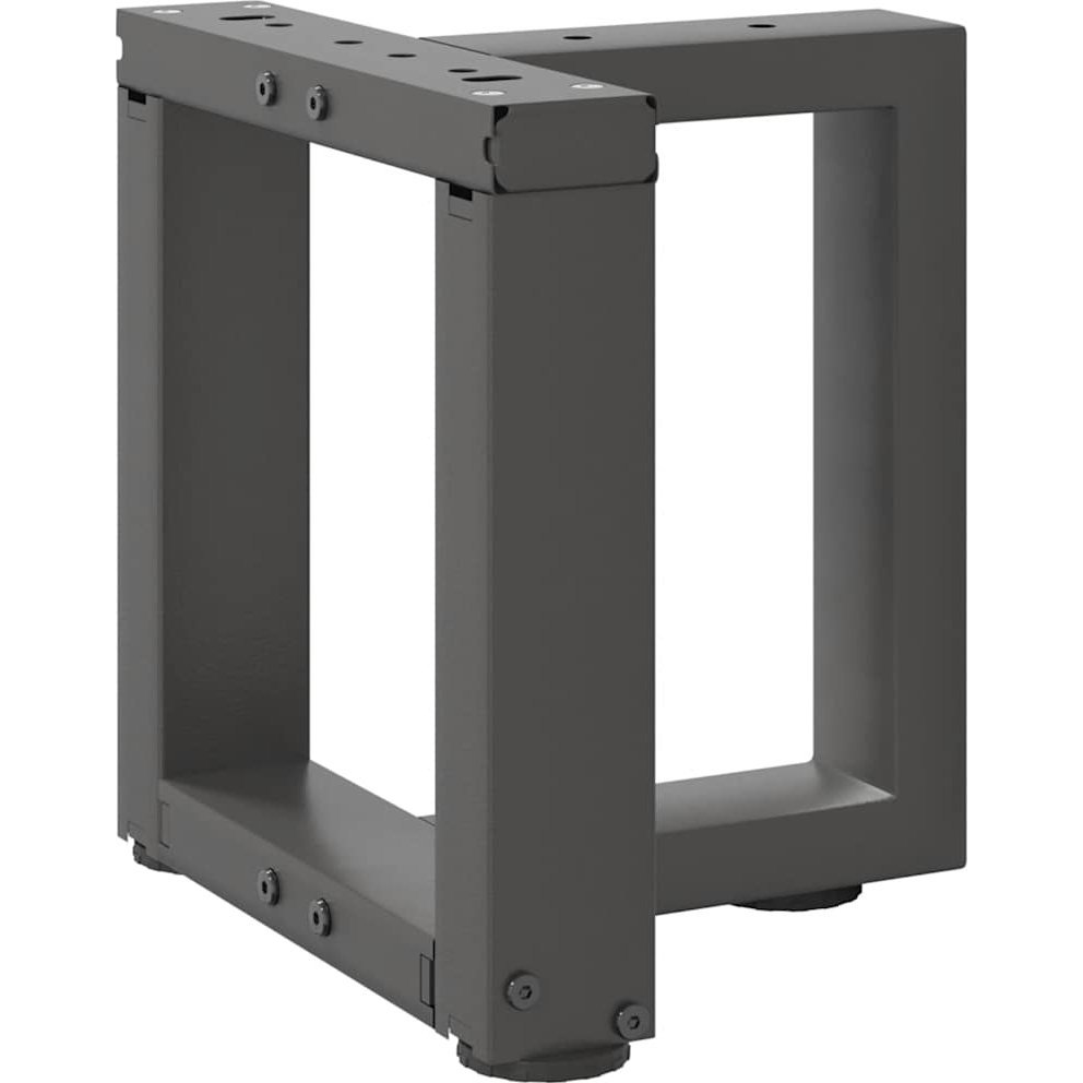 2 db antracit acél dohányzóasztal lábak T-alakú 30x25x(30-31)cm (4013002)