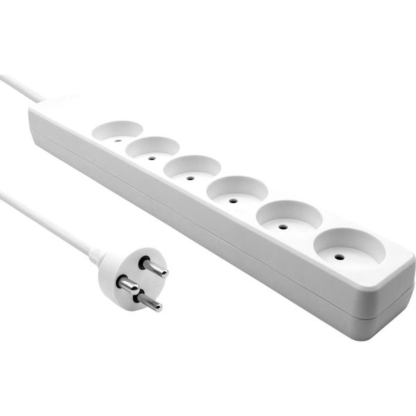  MicroConnect Microconnect MC-GRU0603DKW rozgałęziacz 3 m 6 x gniazdo sieciowe Wewnętrzna Biały