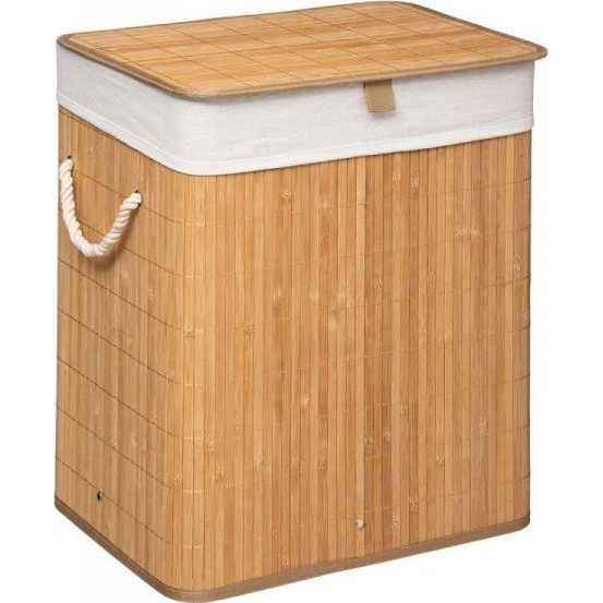 60L RECT BAMBOO LAUNDRY BASKET