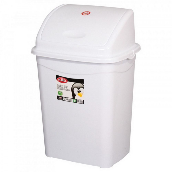 Uctem Plas Szemetes kuka billenő fedéllel műanyag 50 literes fehér (UP121)
