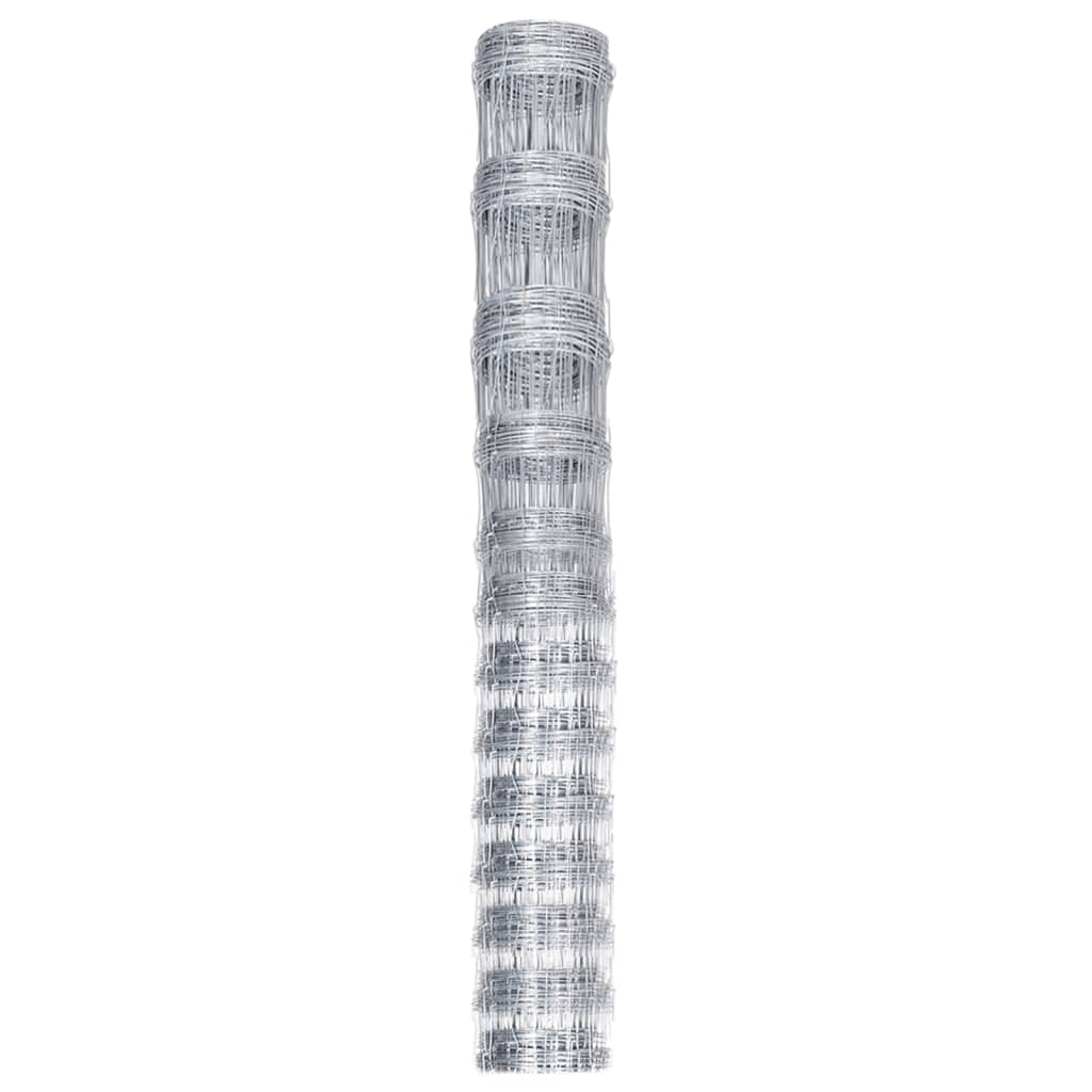 ezüstszínű horganyzott acél kerti kerítés 50 x 1,5 m (149515)