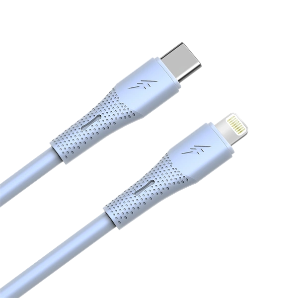 AVAX CB3311 27W USB-C  Lightning gyorstöltő szilikon kábel, 1.5 m, világoskék (AVAX_CB3311)