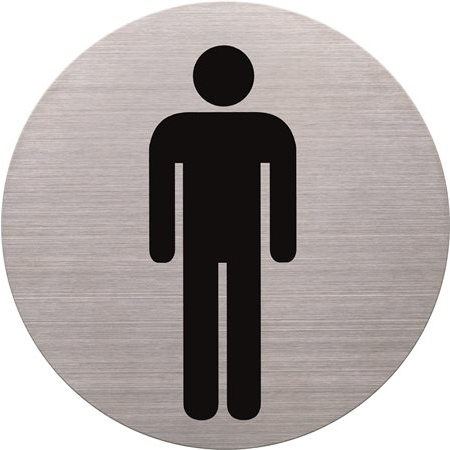 Helit Információs Rozsdamentes Acél Tábla - Férfi mosdó (H6270900)