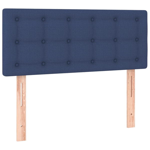 Tăblie de pat, albastru, 90x5x78/88 cm, textil
