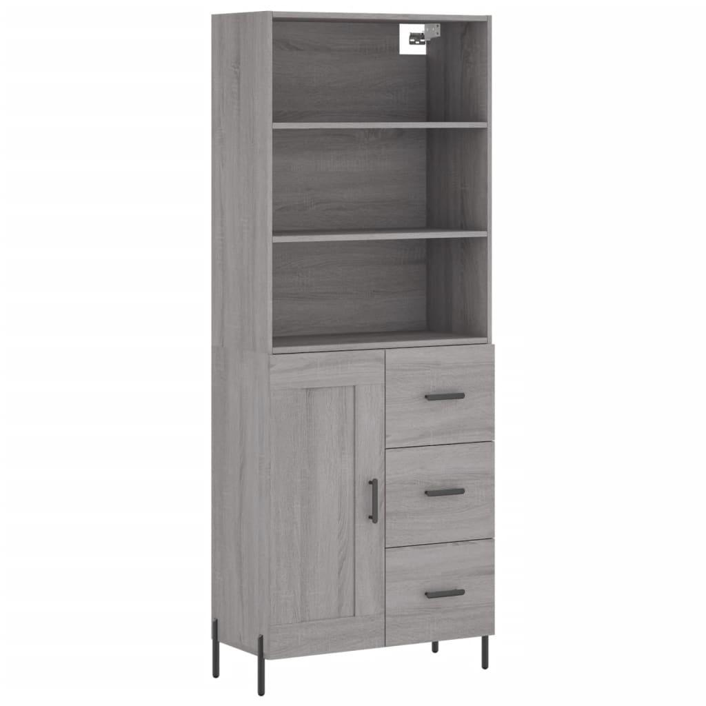 szürke sonoma szerelt fa magasszekrény 69,5 x 34 x 180 cm (3190035)