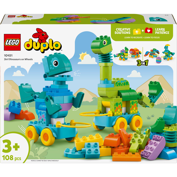LEGO DUPLO DINOSAURS ON WHEELS 3 IN 1 10451
