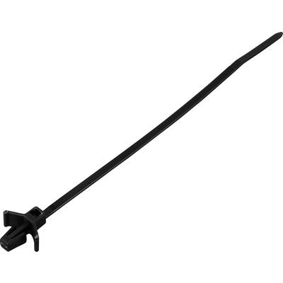 TRU COMPONENTS TC-13069328 TC-WM-110-2.5-UVB-B Kábelkötöző 110 mm 2.5 mm Fekete Pillangózárral, UV stabilizált, Vegyszerállóság 100 db (TC-13069328)