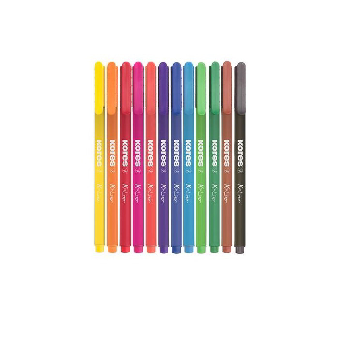 Kores K-Liner Tűfilc készlet - Vegyes színek (12 db / csomag) (28112)