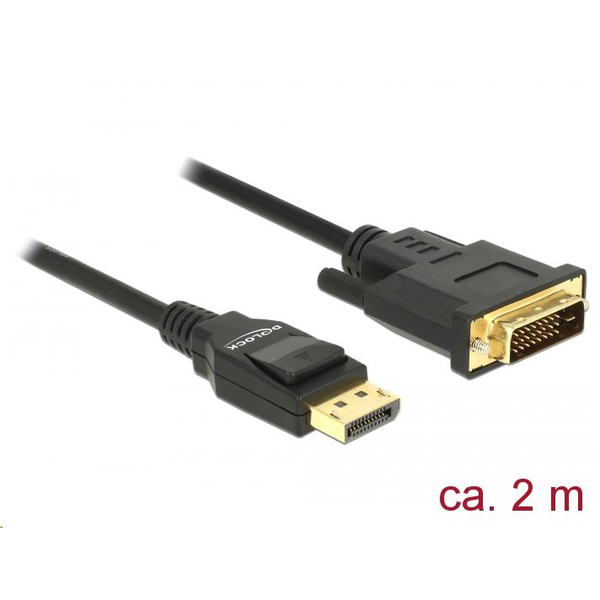 DELOCK Kabel DP 1.2 -> DVI (24+1) St/St 2.0m schwarz