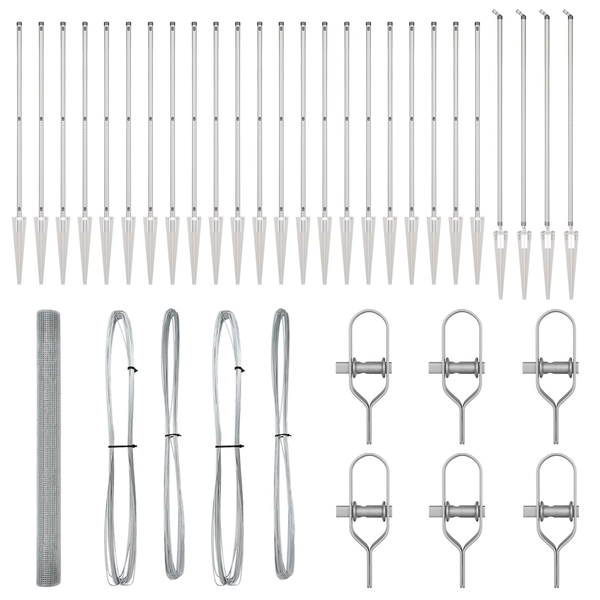 Hegesztett Drótháló Kerítés 13 Tüskés Oszloppal 1,5x50 m Horganyzott Acél