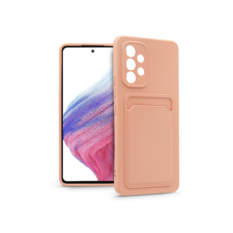 Samsung A536U Galaxy A53 5G szilikon hátlap kártyatartóval - Card Case - pink (PT-6749)