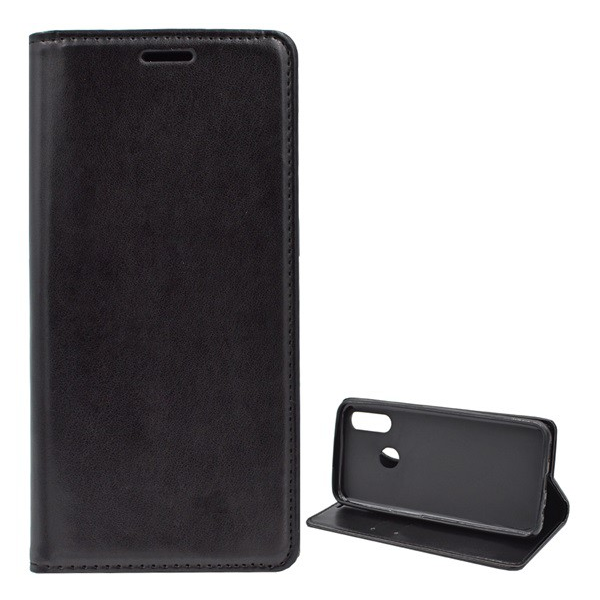 Tok álló, bőr hatású (FLIP, oldalra nyíló, asztali tartó funkció) FEKETE [Oppo A31] (5996591086651)