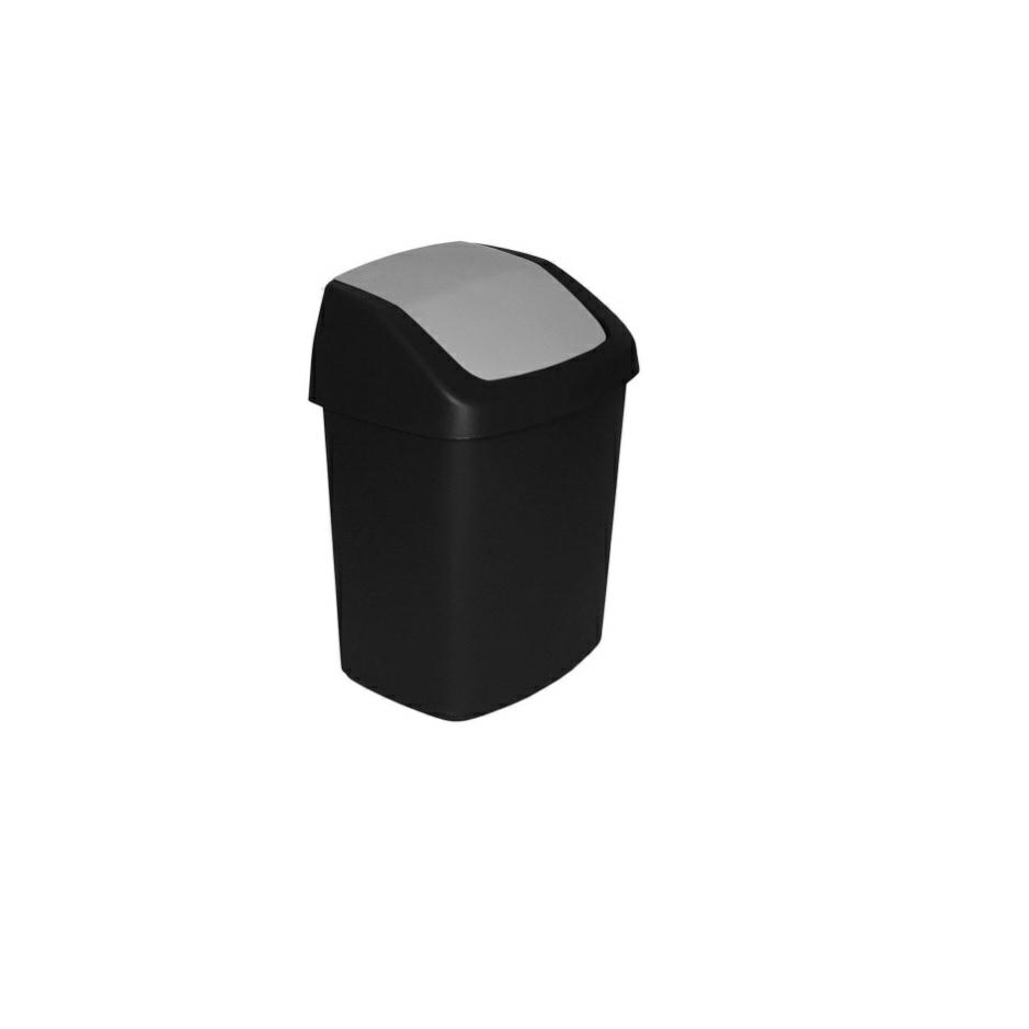 CURVER SZEMETESKOSÁR 10L /FEKETE/ EZÜST 229421 (229421)