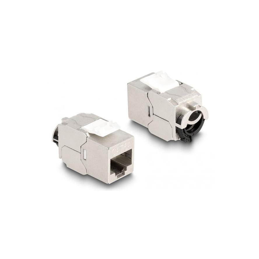 Delock RJ45 CAT6A STP -> LSA Cat6A F/F keystone modul fém (88020)