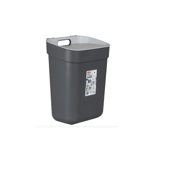 Curver Papelera Para Reciclar, Cubo De Basura De 10 Litros, Color Gris Oscuro