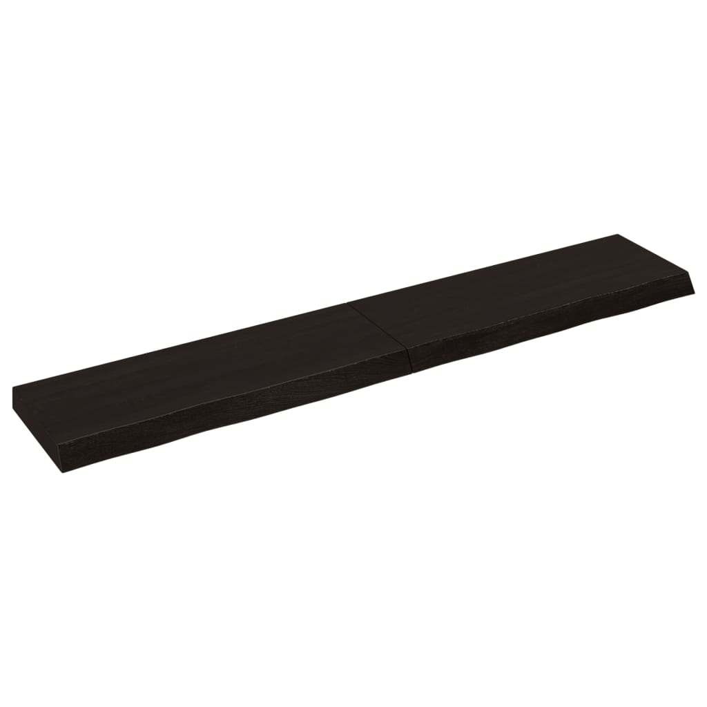 sötétbarna kezelt tömör tölgyfa fali polc 160 x 30 x (2-6) cm (363829)