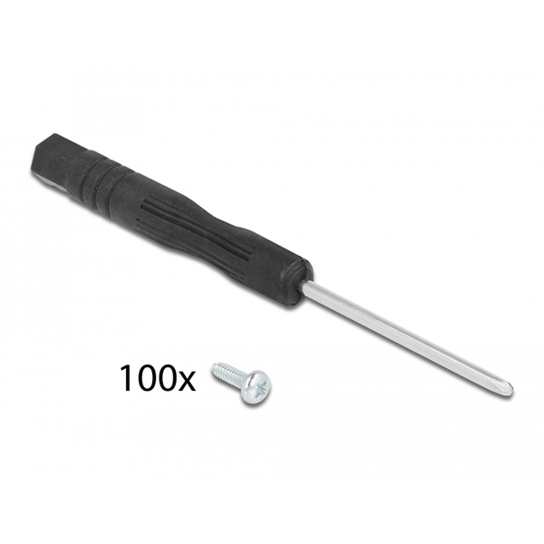 DELOCK Schrauben und Schraubendreher für LWL Adapter 100 Stk