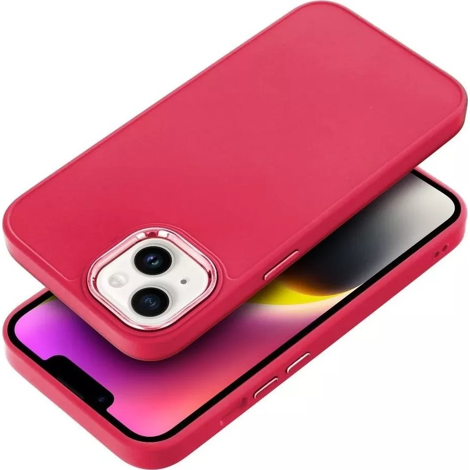 ZONE Frame Case szilikon tok fémhatású kamera keret Samsung Galaxy S24 Ultra magenta (TS1383)