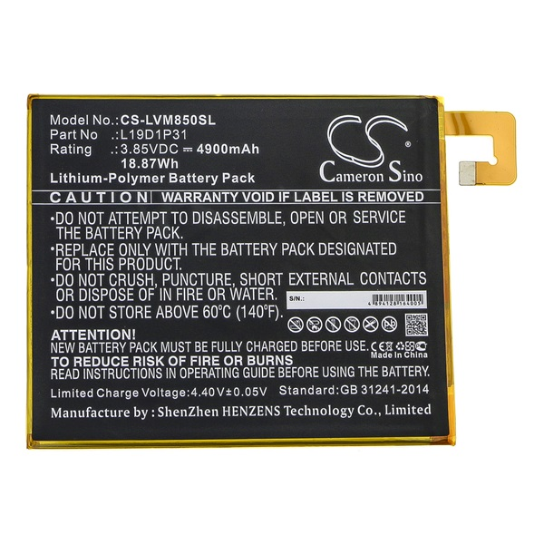 Cameron Sino CS-LVM850SL Lenovo Tab M8 Tablet akkumulátor 4900 mAh (CS-LVM850SL)