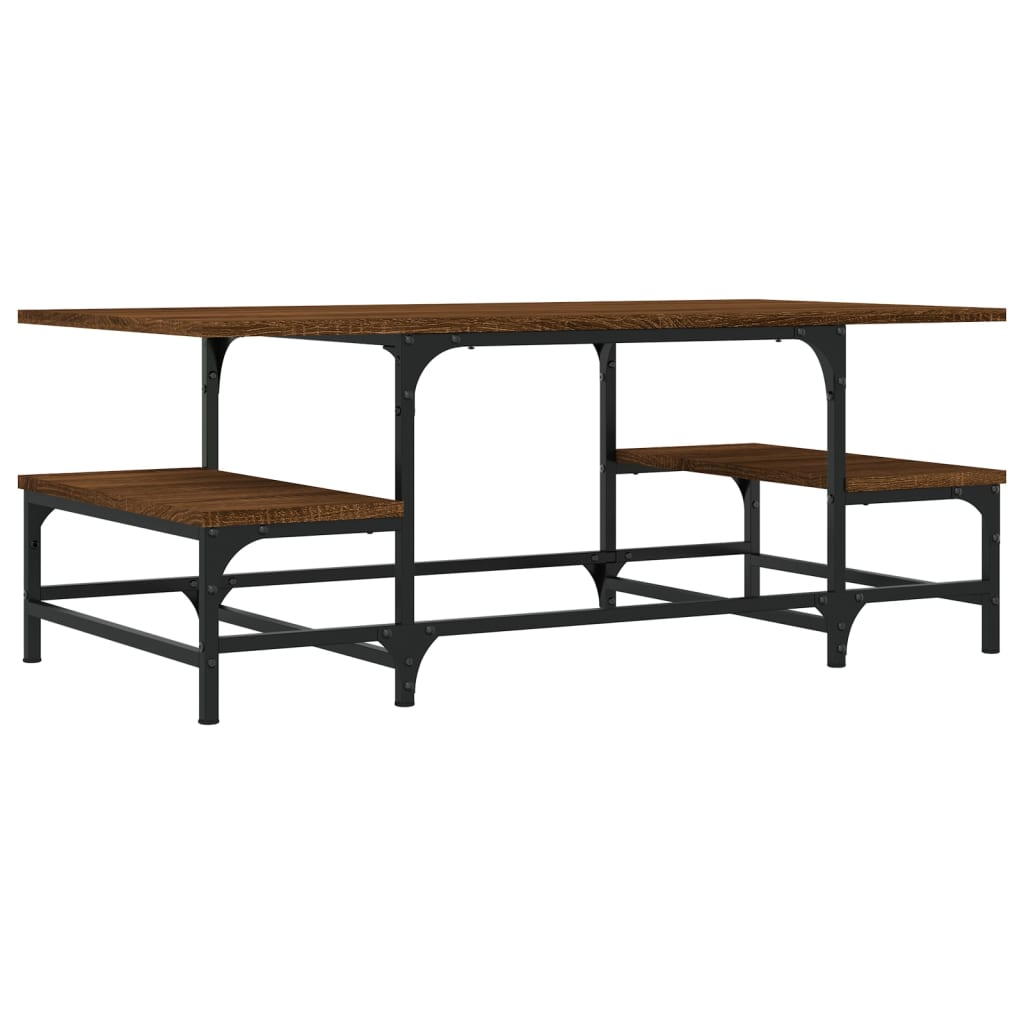 barna tölgyszínű szerelt fa dohányzóasztal 100 x 50,5 x 40 cm (835378)