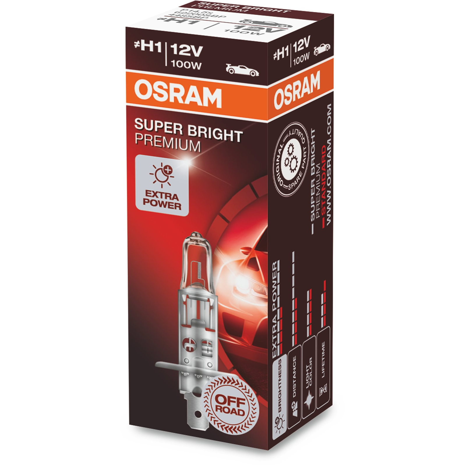 OSRAM Super Bright Premium, 12V, 100W, P14.5s (62200SBP)