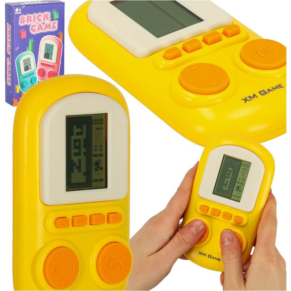 Gra Elektronikus Kézijáték Przenośna Zręcznościowa Sárga Tetris Konsol (KX3362_1)